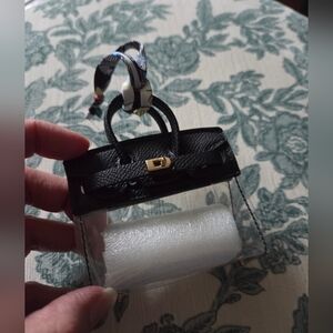 🍭NWOT Transparent Black Mini Handbag Charm🍭